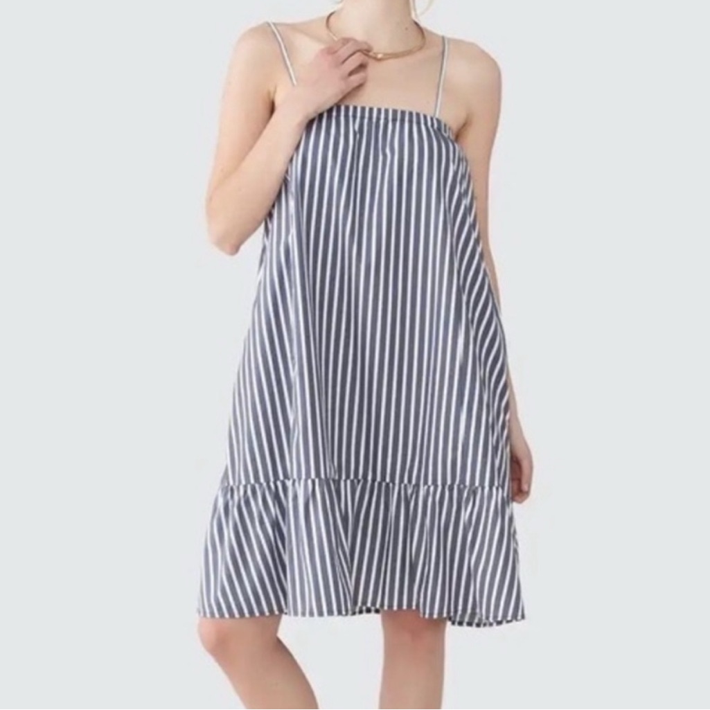 Nwt Brand New Atm Anthony Thomas Melillo Striped Dress  Navy And White
